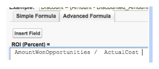 Salesforce Screenshot Advanced Formula window 